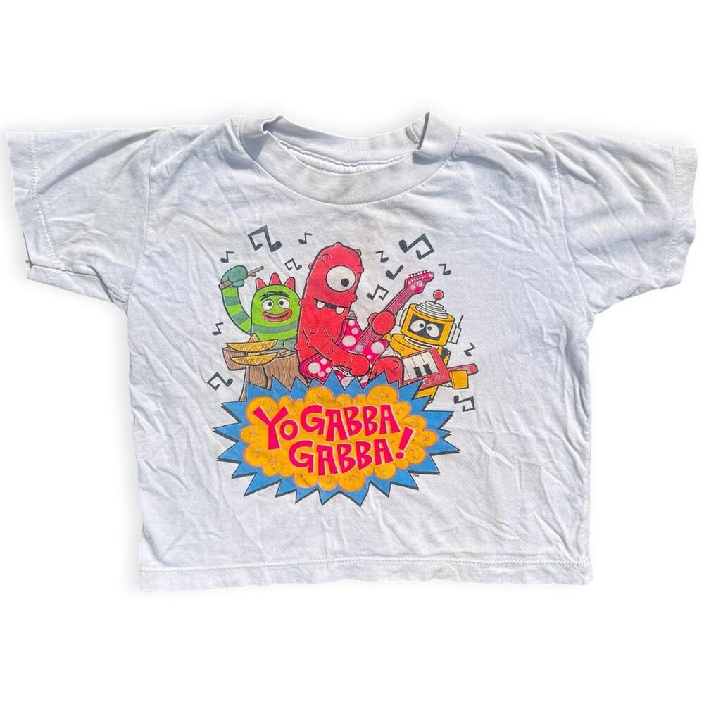 Yo Gabba Gabba White Graphic Tee Size 3T Kids Vintage Animated T-Shirt